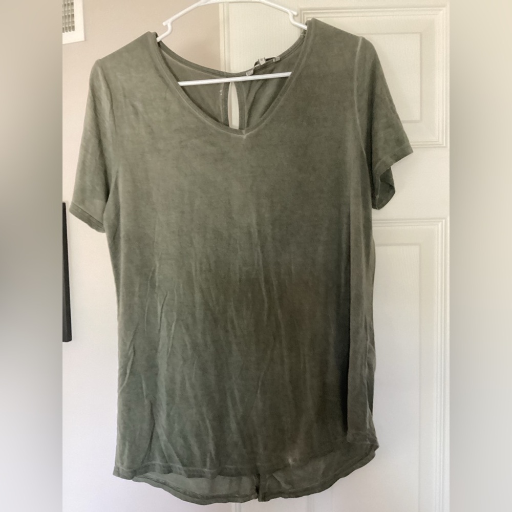 BKE Sage Green Short Sleeve Top